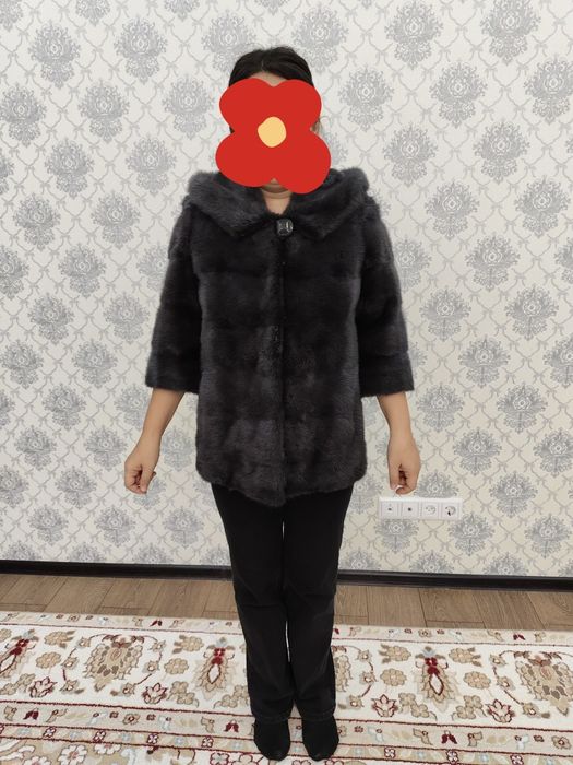Норковая шуба серого цвета