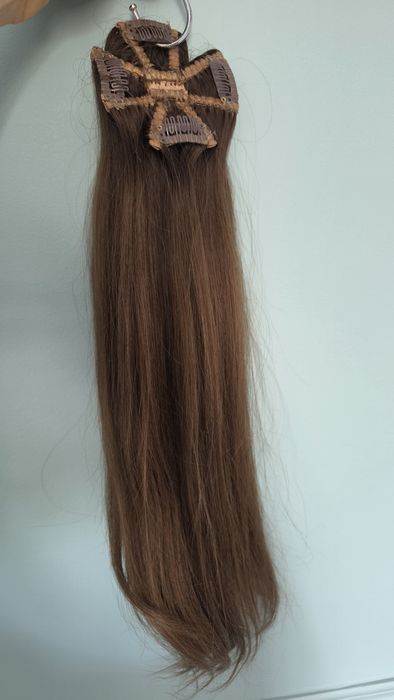 Coada, sistemul nou de prindere , par natural , 110 g, 50 cm, culoare saten natural, Iextention.