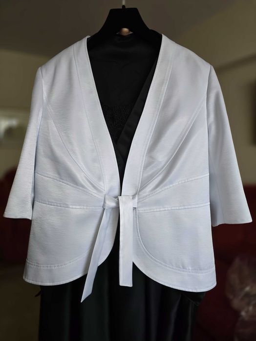 Sacou alb elegant satin - mărimea 46-48