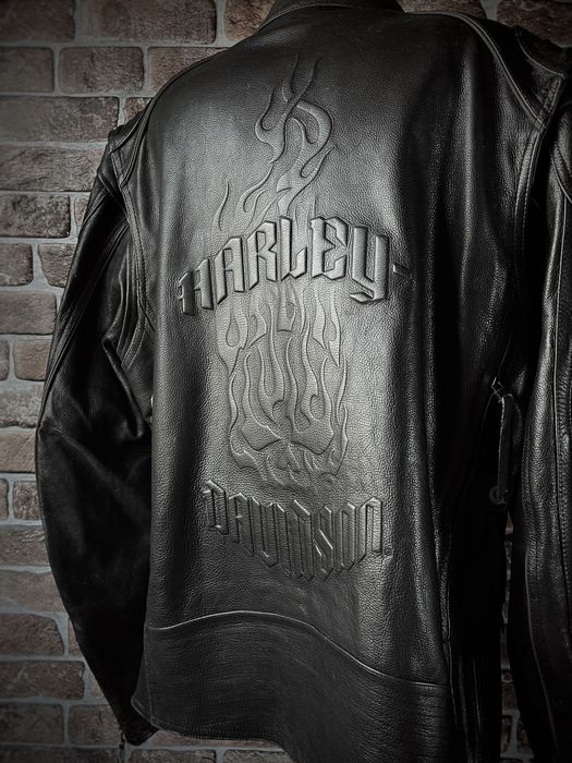 Harley-Davidson винтажная кожаная мото куртка