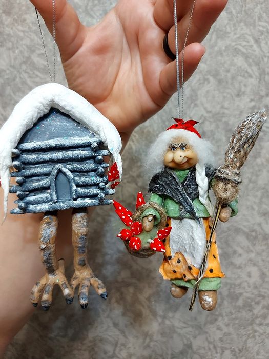 Ватная ёлочная игрушка. Ручная работа