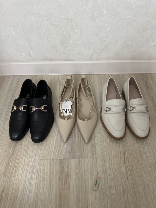 Продам лоферы Zara 37, 38 размер кожанные