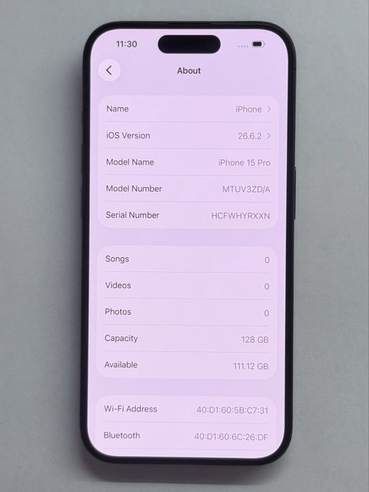 iPhone 15 Pro Black 94% battery