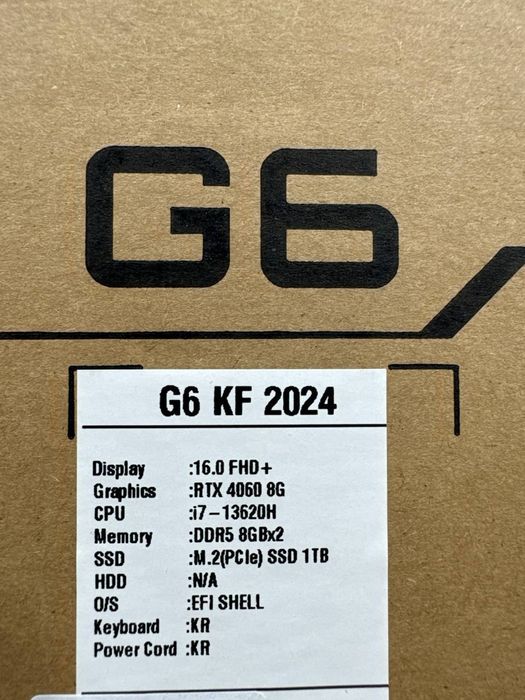 Игровой ноутбук  GIGABYTE G6 KF 16.0" (KOREA)