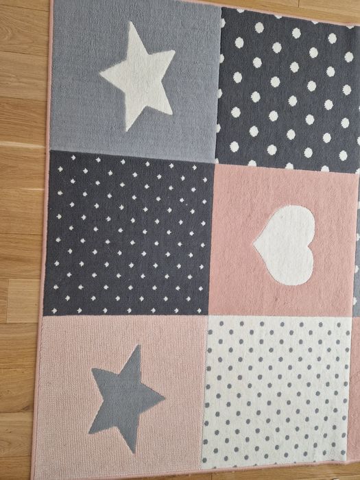 Covor fete roz,alb si gri 220×160