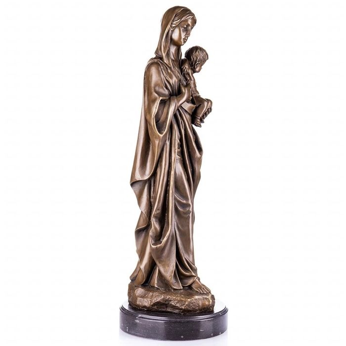 Statueta bronz- "Fecioara Maria cu pruncul Iisus "