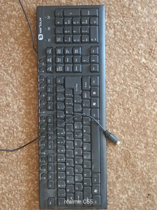 Tastatură Multimedia Serioux, Neagră, Conexiune USB/PS2 - Stare Bună