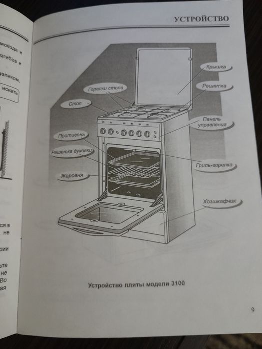 Газплита с духовкой и гриле.