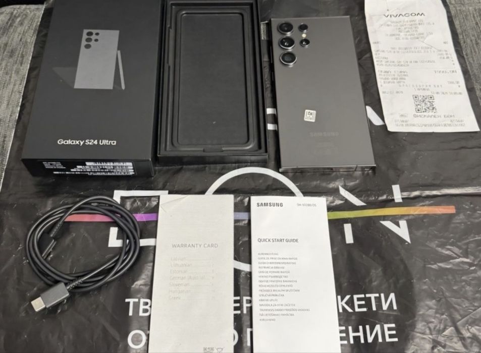 ***512GB Samsung S24 Ultra Гаранция Vivacom 2026г. Black | Черен