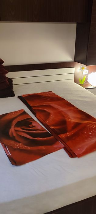 Set de pat 100%bumbac, imprimeu trandafiri cu roua, Covers&Co, nou