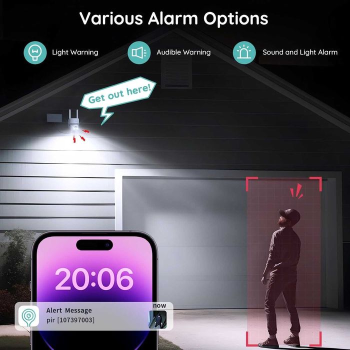 BOIFUN  DQ201 Безжична външна камера със Соларен панел