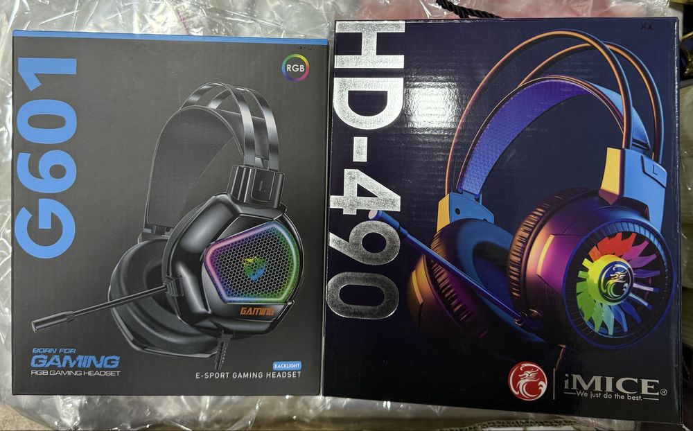 Игровой наушник для пк и ноутбуку RGB новый