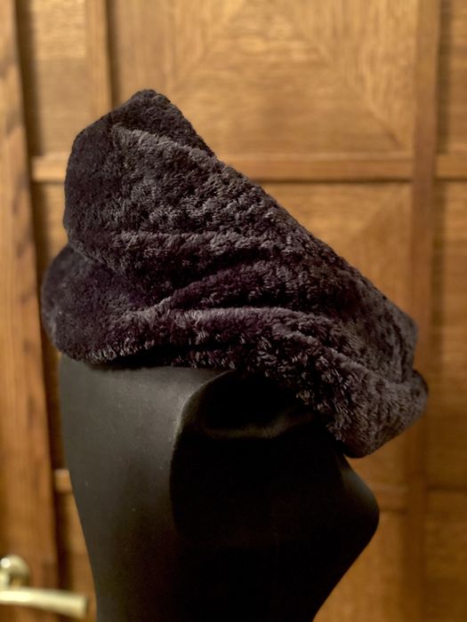 Шарф  снуд чёрный искусственный мех