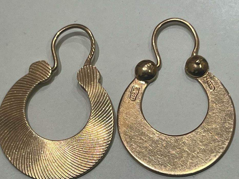 Ссср1973год редкие Винтажные Киевские заводские серьги 583пробы 
6.82г
