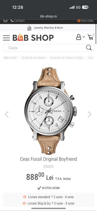 Ceas Fossil de dama Boyfriend nou cod  ES3625