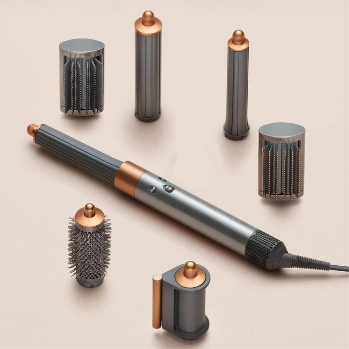 Dyson air wrap set gold and gray