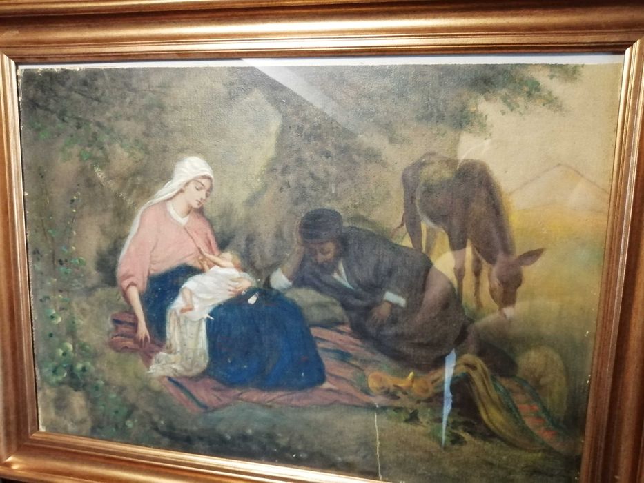 Tablou Maria Constantinescu - Tema religioasa, ulei pe panza, semnat