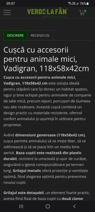 Cușcă pentru animale mici