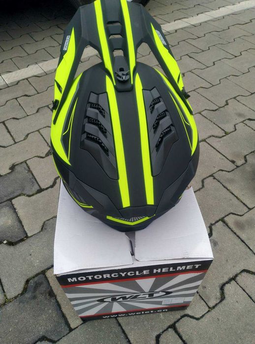 Кросова Каска за мотокрос, ендуро ATV, колело S-XL Black/Yellow