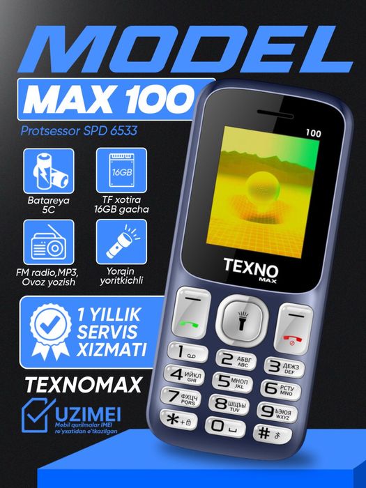 Texno Max 100 (Garantiya 1 yil)