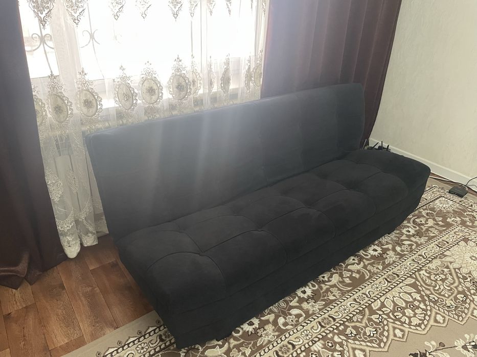 Диван для дома, расскаладной, черного цвета