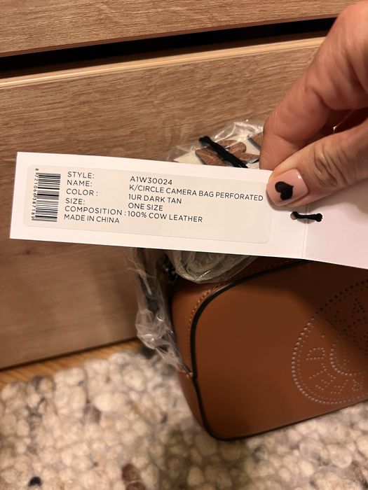 Чанта crossbody на Karl Lagerfeld, естествена кожа, нова