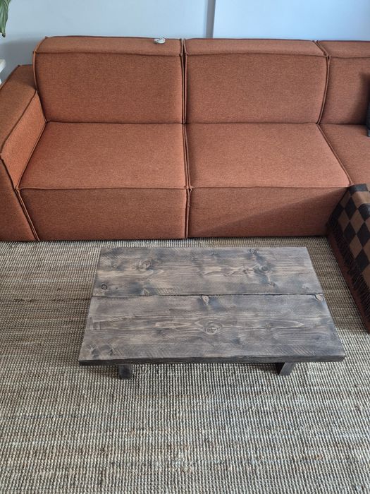 Masă de cafea din lemn masiv | Design rustic-industrial