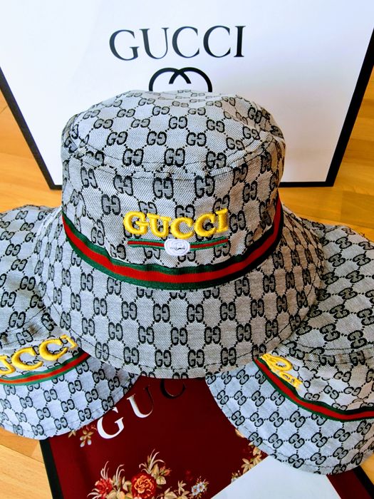 Palarii unisex Gucci, logo brodat, saculet, etichetă