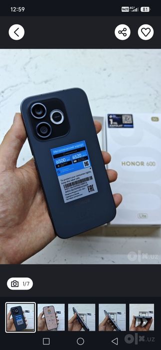 Honor 600 Lite blek