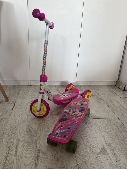 Set trotineta si skateboard Minnie Mouse