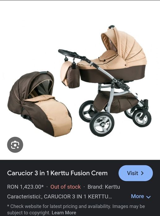 Carucior 3 in 1 Kerttu Fusion Crem