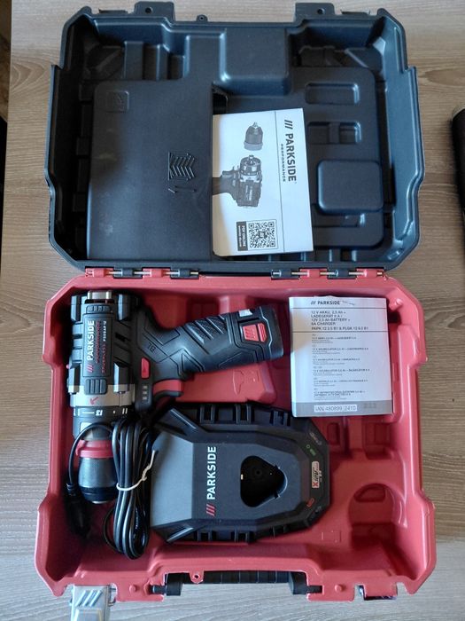 Нов Безчетков винтоверт Parkside Performance 12V батерия 12V2.5Ah и зарядно 12V 6A