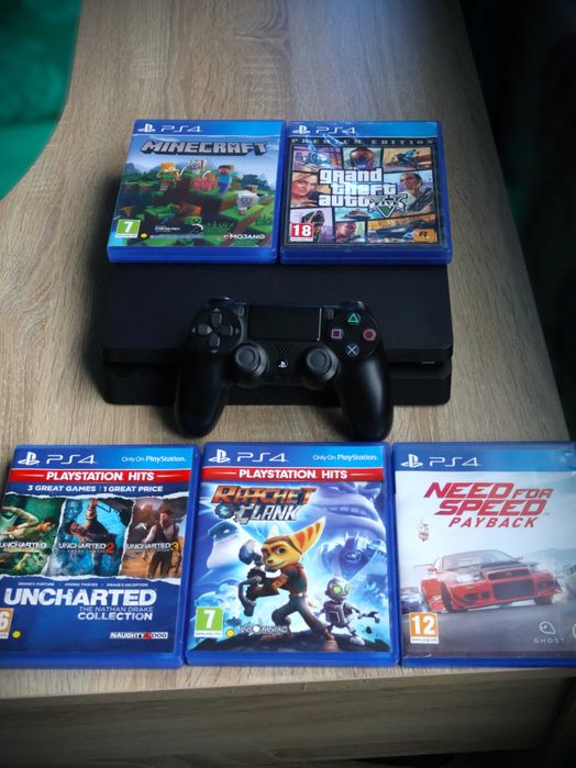 ПРОМО! Пълен гейминг пакет: PlayStation 4 Slim 500GB + Оригинален контролер + Подарък всички необходии кабели и 5 Игри!