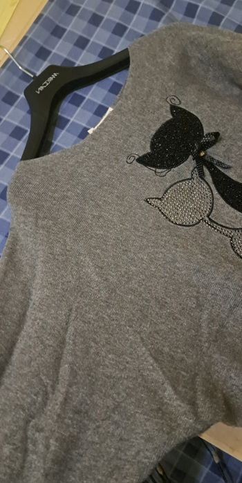 Bluza cu imprimeu cu pisica neagra