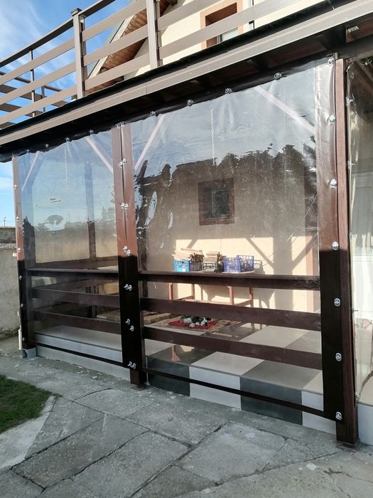 Pereți transparenți, folie, prelata închidere terase