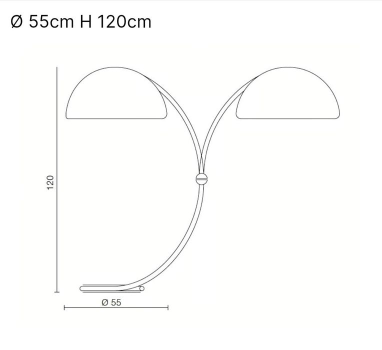 Лампа подова серпенте дизайн Elio Martinelli,Италия