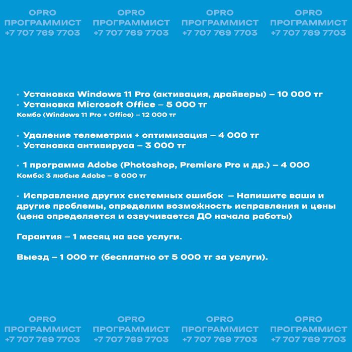 Установка Windows 11 PRO | Выезд бесплатный | Программист