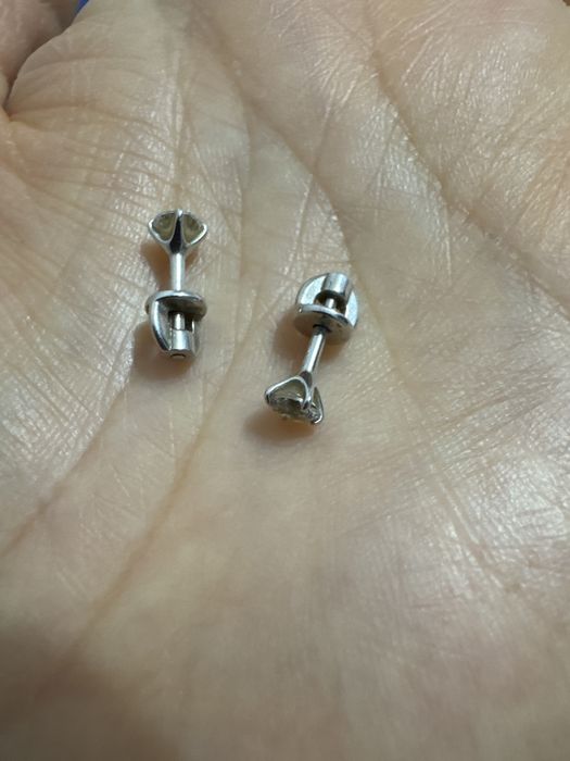 Серьги гвоздь серебро