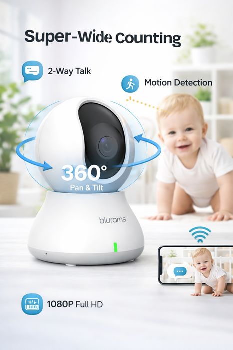 Cameră Blurams 2K – Supraveghere Clară Zi și Noapte | Transport Gratuit