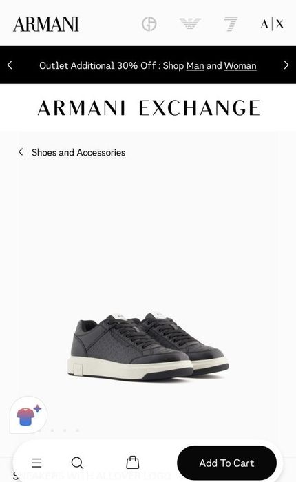 Оригинал Armani Exchange мужские кроссовки