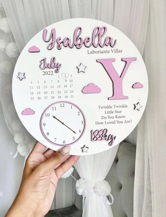 Персонализирана плакетка за раждане на бебе