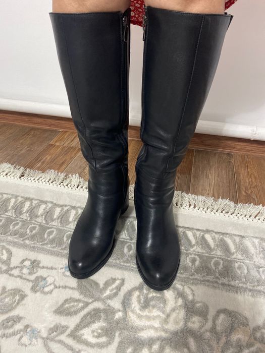 Кожаные сапоги (зима)