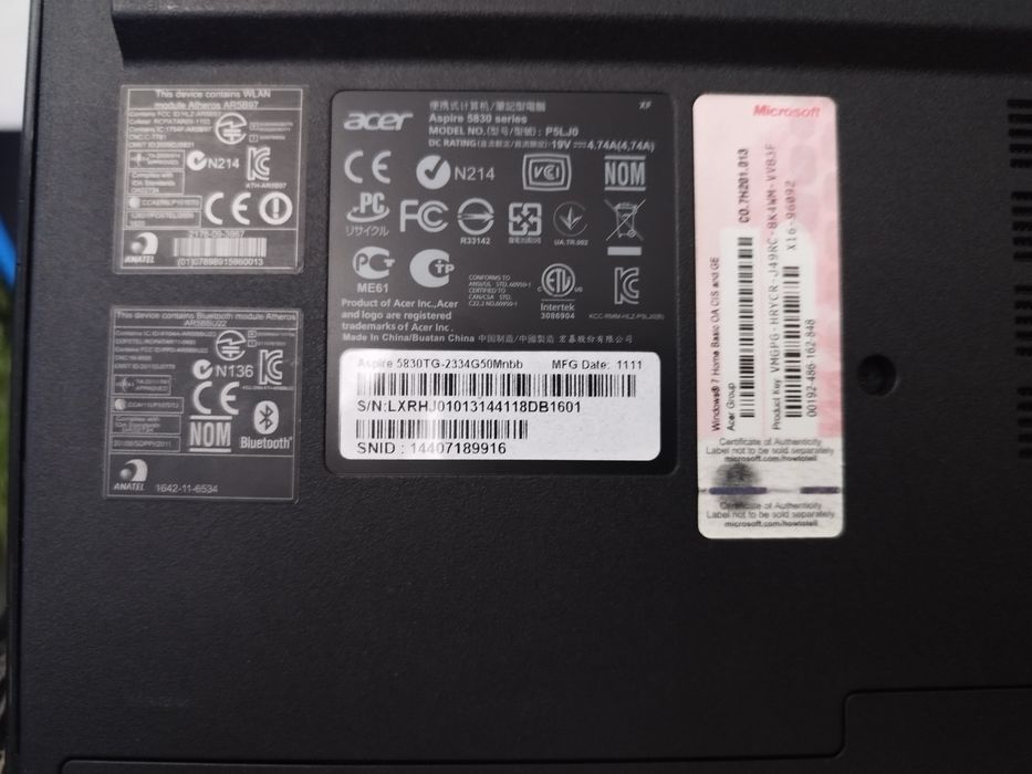 Ноутбук Acer aspire timeline X