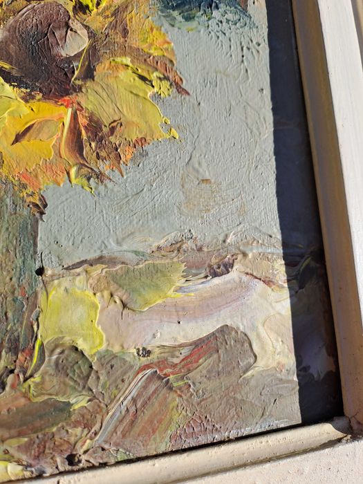 tablou vechi pictura pe pfl 36/46 cm semnat