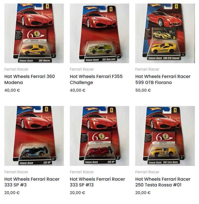 Метални колички Hot Wheels Premium, RLC и Ferrari Racer