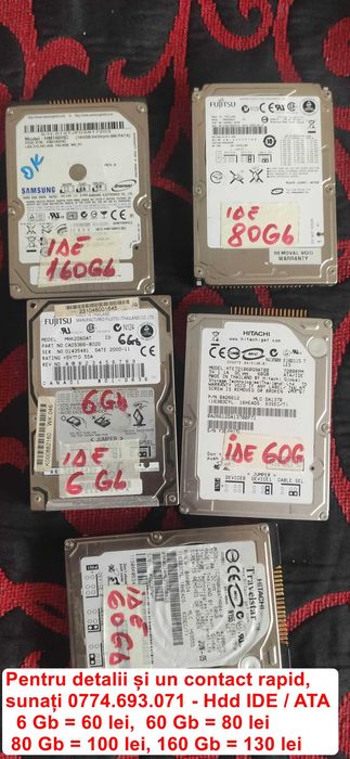 Hard laptop SATA sau IDE 120g-1Tb, Harduri laptop, hdd laptop 1Tera