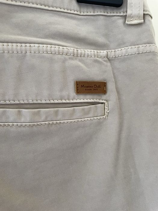 Pantaloni Massimo Dutti, bumbac, bej