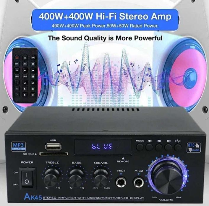 Цифровой усилитель AK45 BT 50 усилитель мощности 300WX2 400 Вт