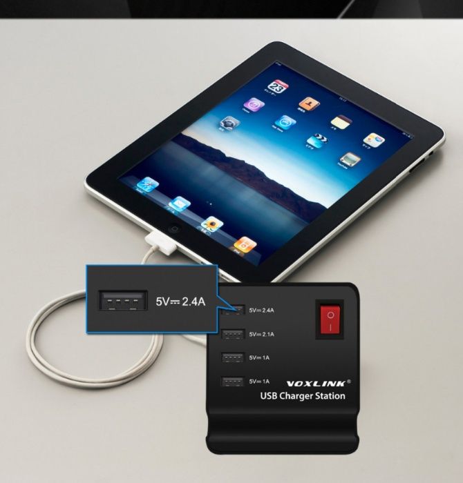 Мощная Фирменная зарядка на 4 порта USB - Voxlink - новое - доставка!