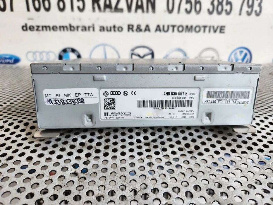 Modul Radio Box Unitate Amplificator MMI 3G+ Audi A6 4G C7 A7 A8 4H D4 An 2010-2011-2012-2013-2014-2015-2016-2017 Cod 4H0035061E Dezmembrez Audi A8 3.